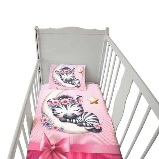 Cotton Candy Zebra Cot Set