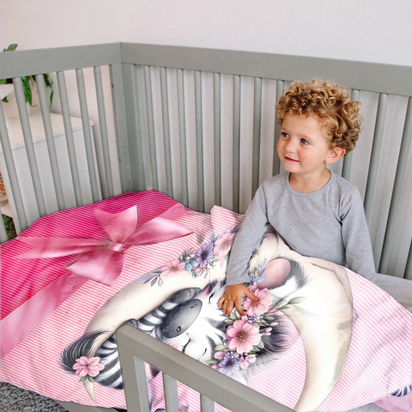 Cotton Candy Zebra Cot Set