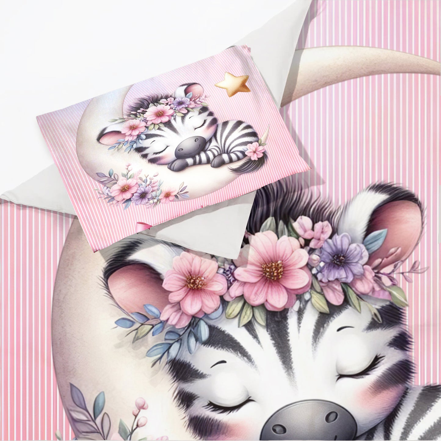 Cotton Candy Zebra Cot Set