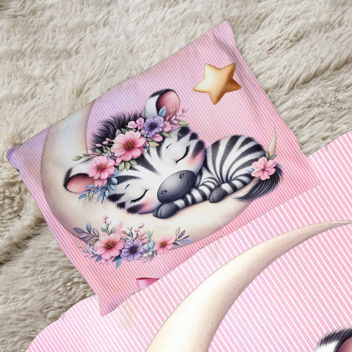 Cotton Candy Zebra Cot Set