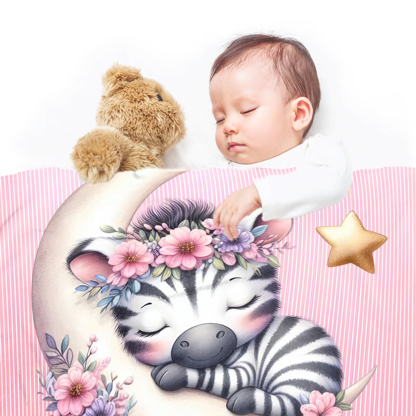 Cotton Candy Zebra Minky Blanket