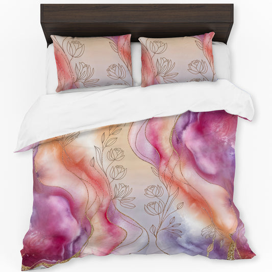 Cotton Flow Flowers Duvet Cover Set