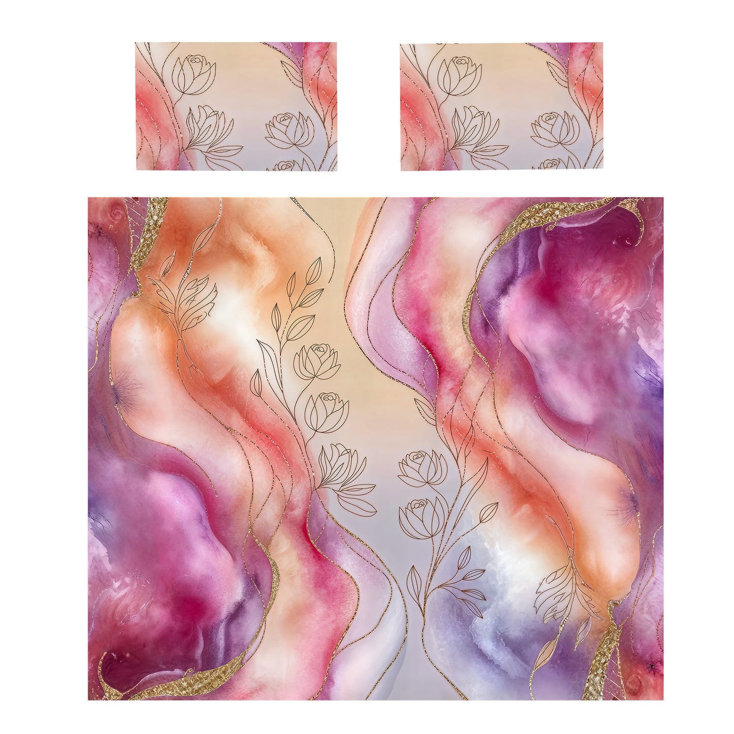 Cotton Flow Flowers Duvet Cover Set