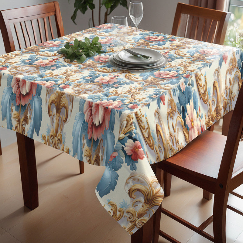 Cream And Gold Deco Square Tablecloth