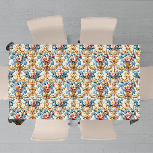 Cream And Gold Rectangle Tablecloth