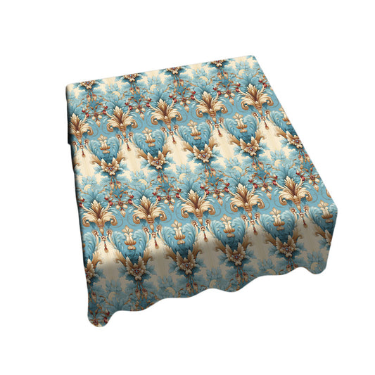 Cream And Light Aqua Square Tablecloth