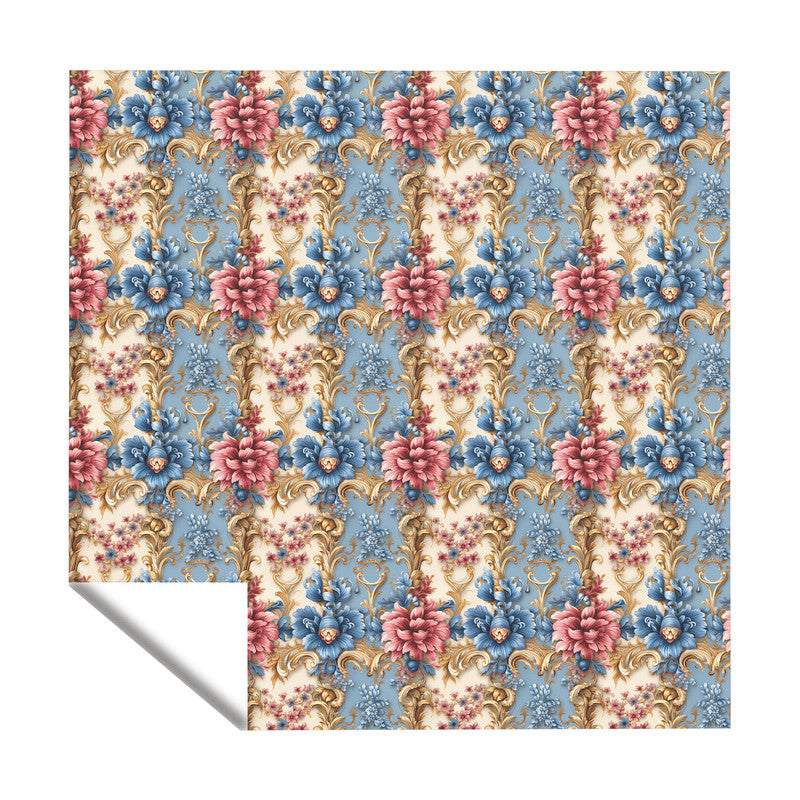 Cream and Soft Blue Square Tablecloth
