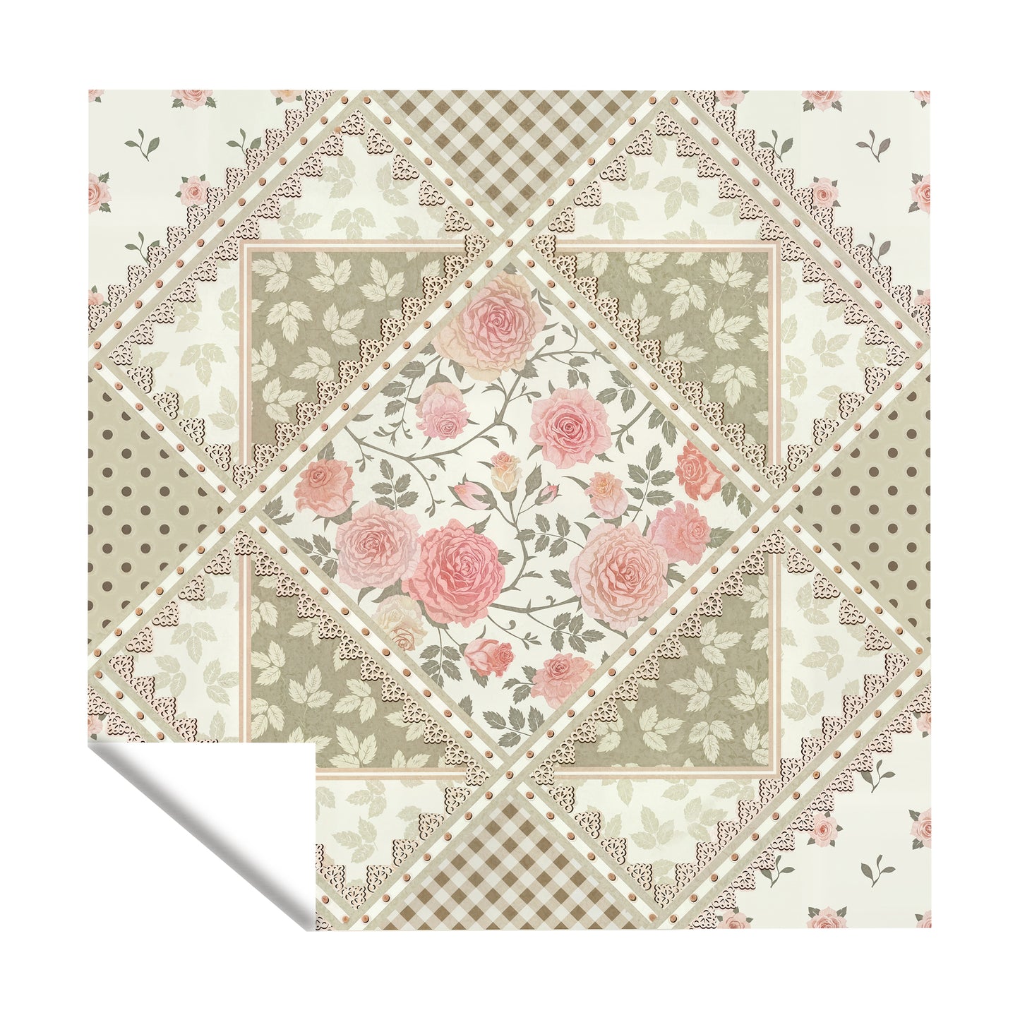 Cream Lace Pattern Square Tablecloth