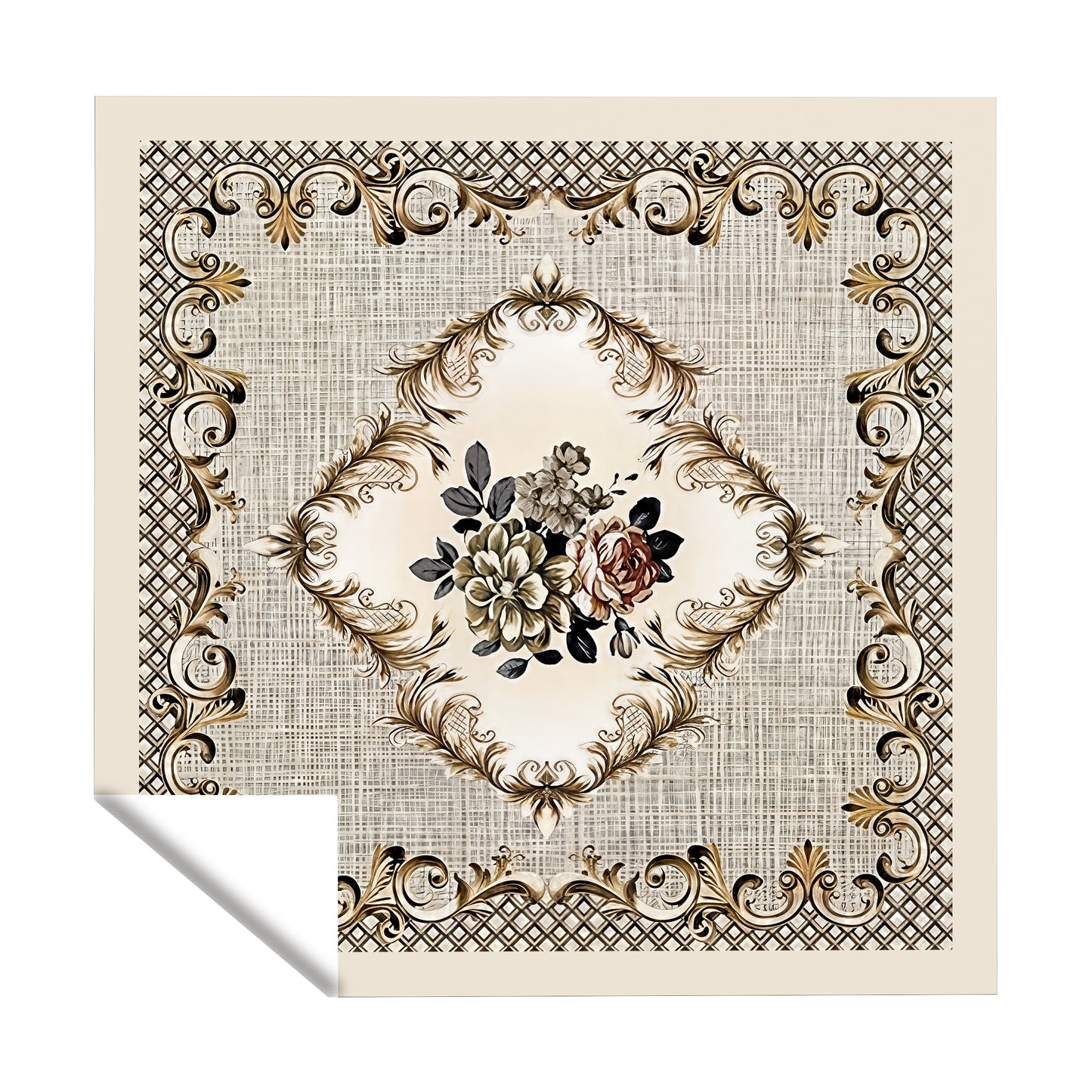 Cream and Beige Combination Square Tablecloth