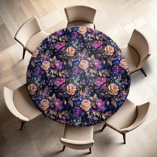 Crimson Rose Round Tablecloth