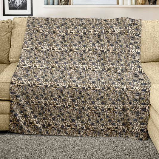 Crocodile Leather Light Weight Fleece Blanket
