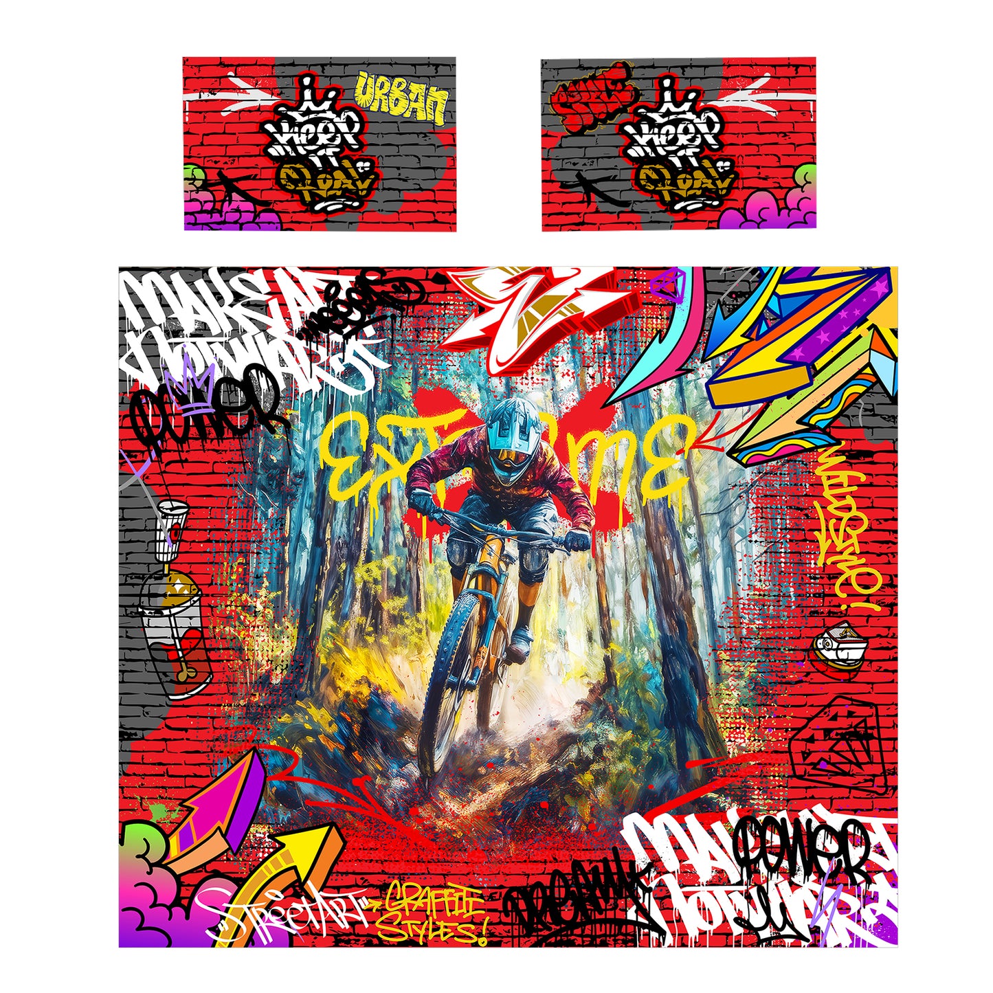 Cross Graffiti Duvet Cover Set
