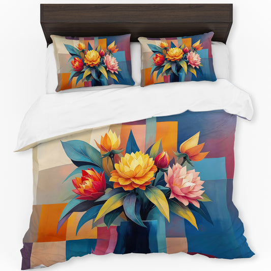 Cubic Bouquet Duvet Cover Set