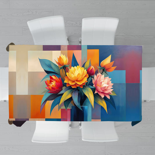 Cubic Bouquet Rectangle Tablecloth