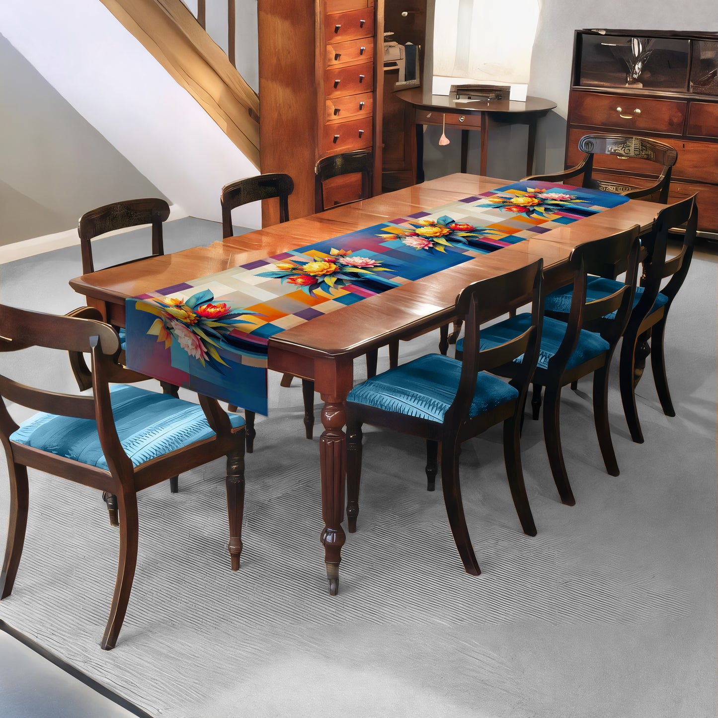 Cubic Bouquet Table Runner