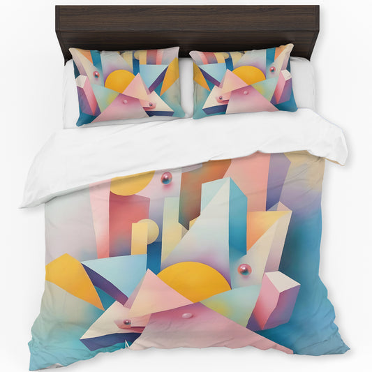Cubism Pastel Art Duvet Cover Set