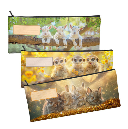 Zip & Go Cudly Animals Pencil Bags Set of 3