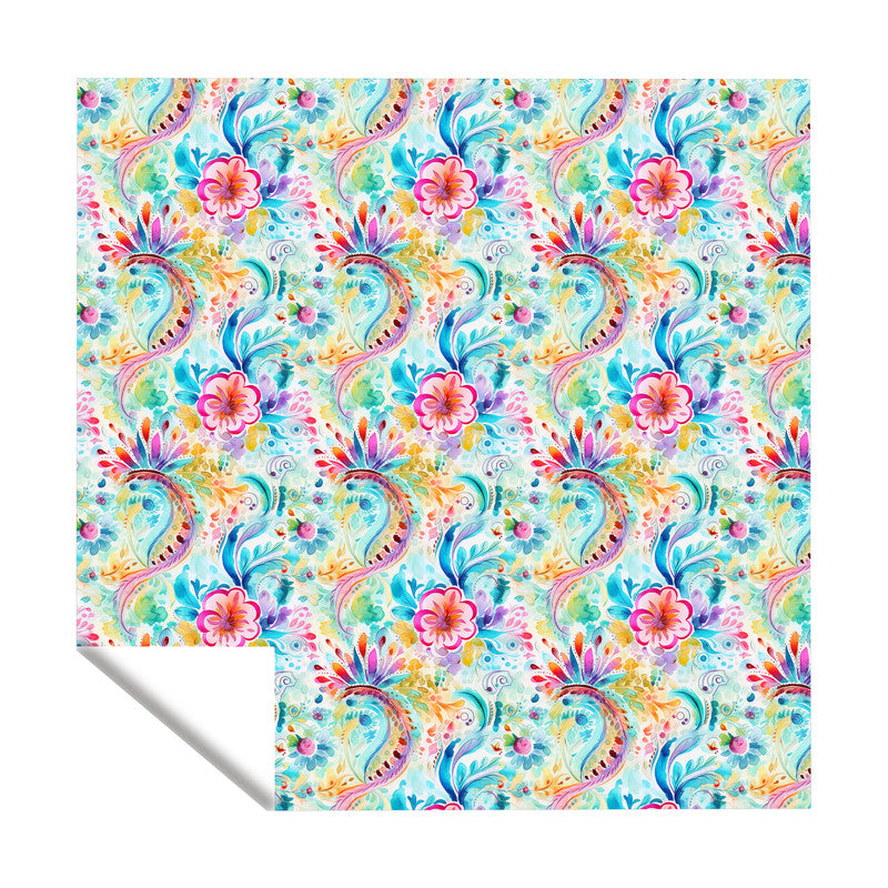 Curls And Flowers Square Tablecloth