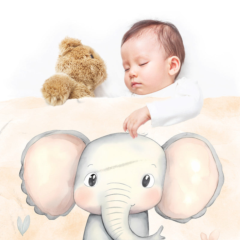 Cute Baby Elephant Minky Blanket by Wikus Schalkwyk
