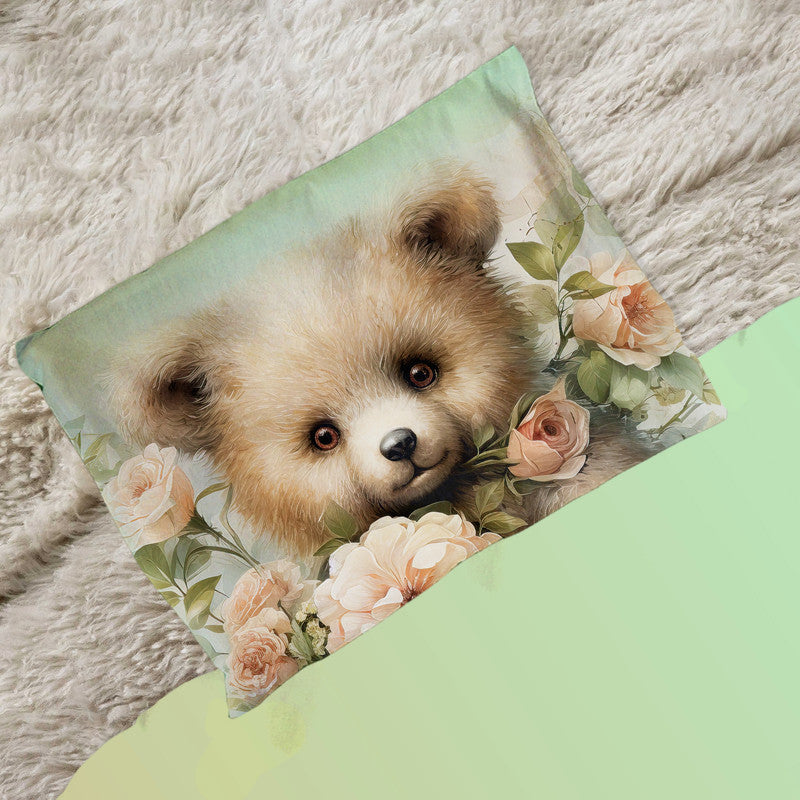 Cute Floral Teddy Cot Set