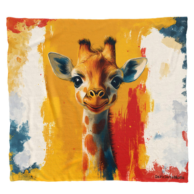 Cute Giraffe Light Weight Fleece Blanket by Wikus Schalkwyk