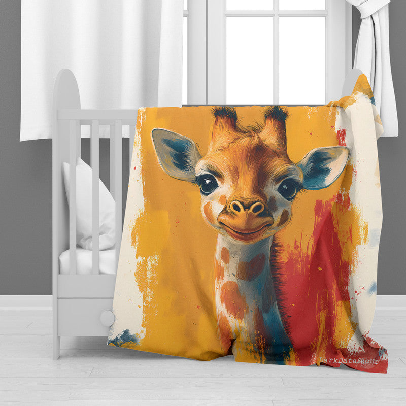 Cute Giraffe Minky Blanket by Wikus Schalkwyka
