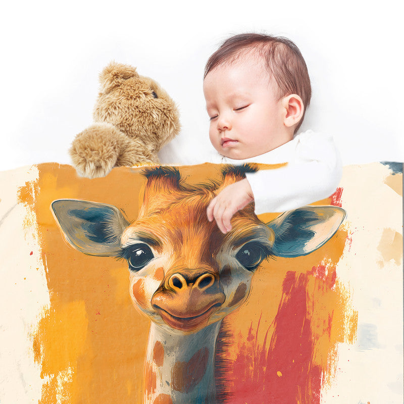 Cute Giraffe Minky Blanket by Wikus Schalkwyka