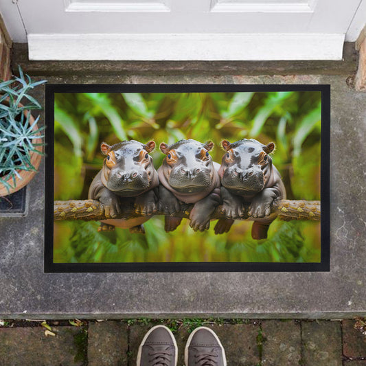 Cute Hippo's Door Mat