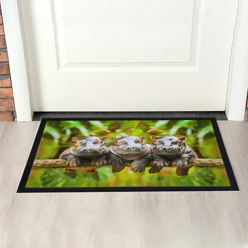 Cute Hippo's Door Mat
