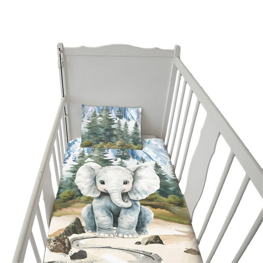 Cute Woodlands Elephant Cot Set