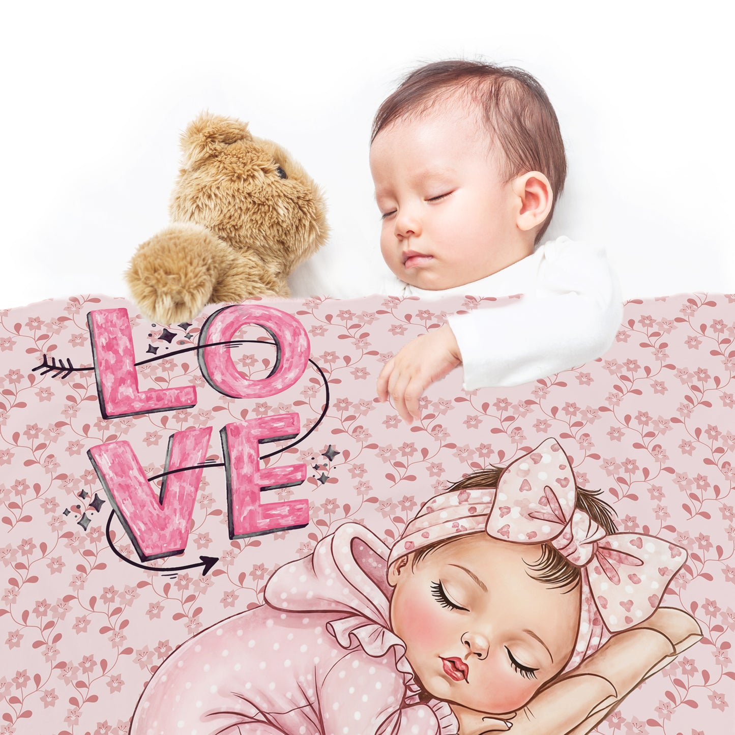 Cute Baby Girl Baby Fleece Blanket