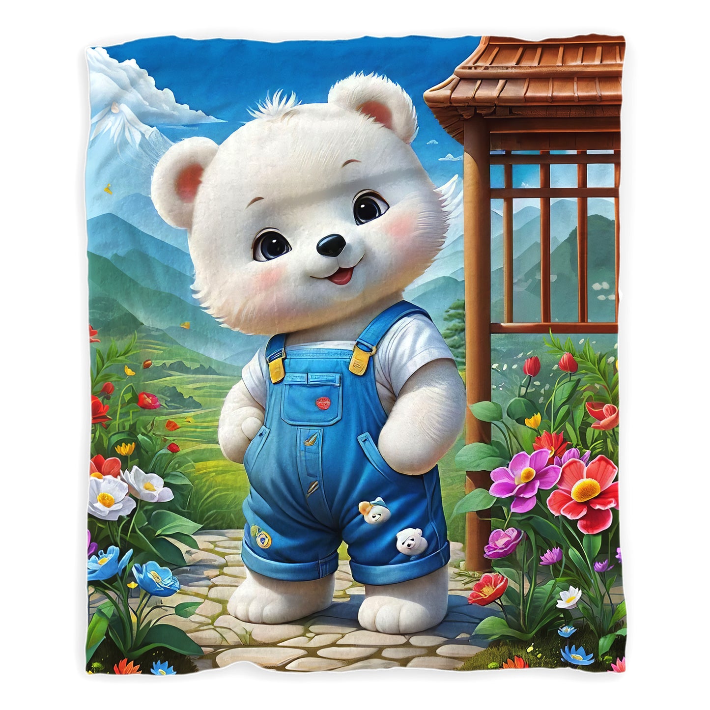 Cute Polar Bear Minky Blanket