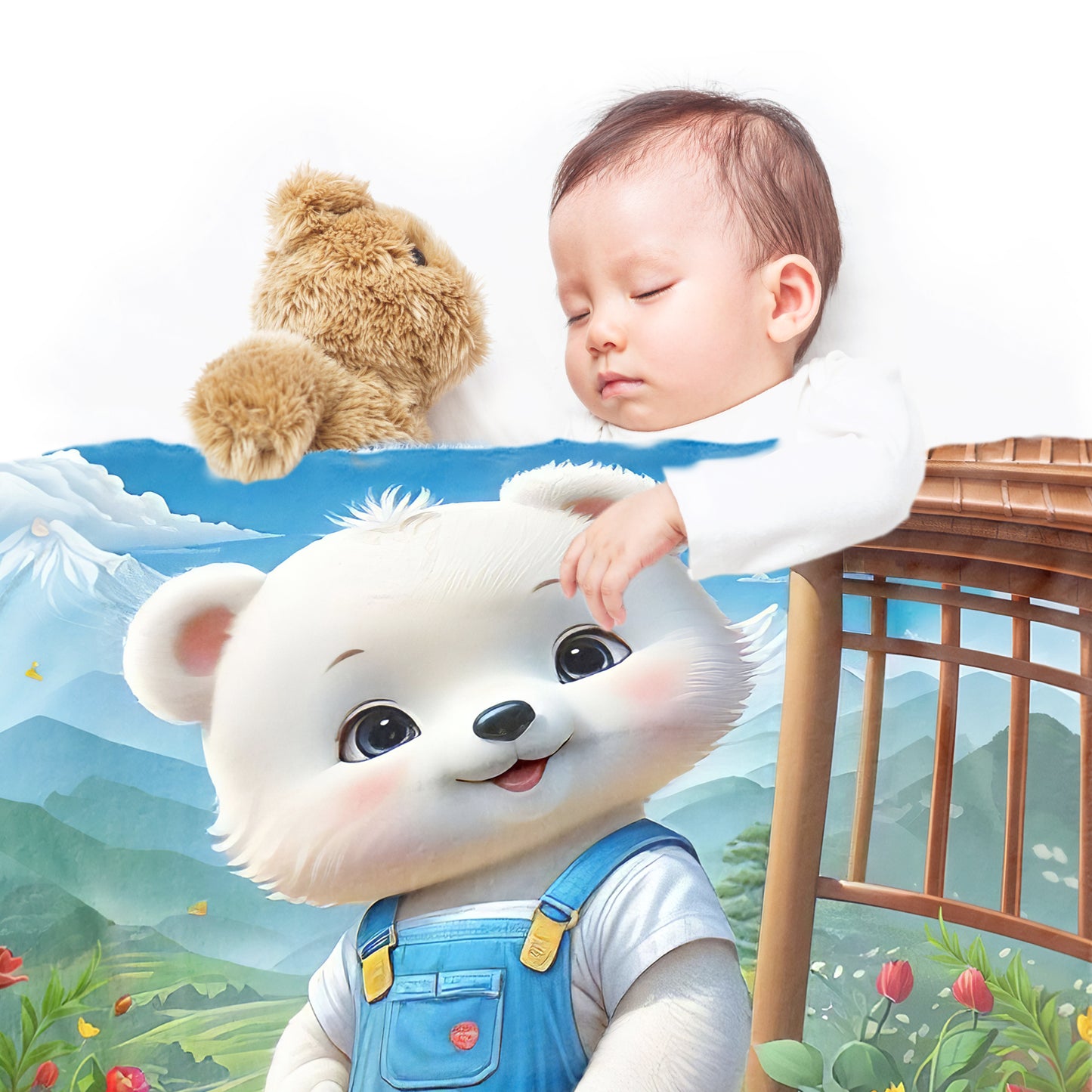 Cute Polar Bear Minky Blanket