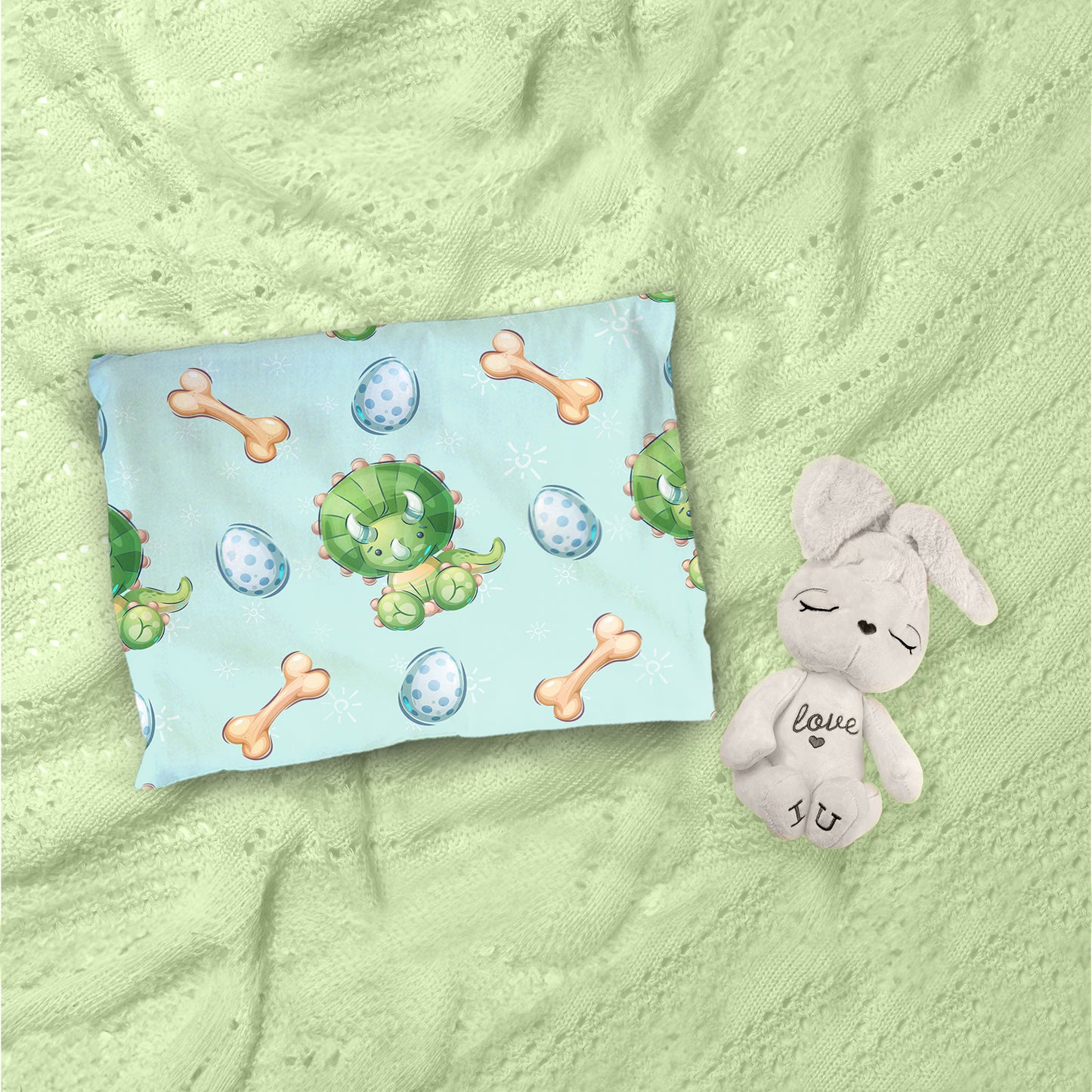 Cute Triceratops Cot Set