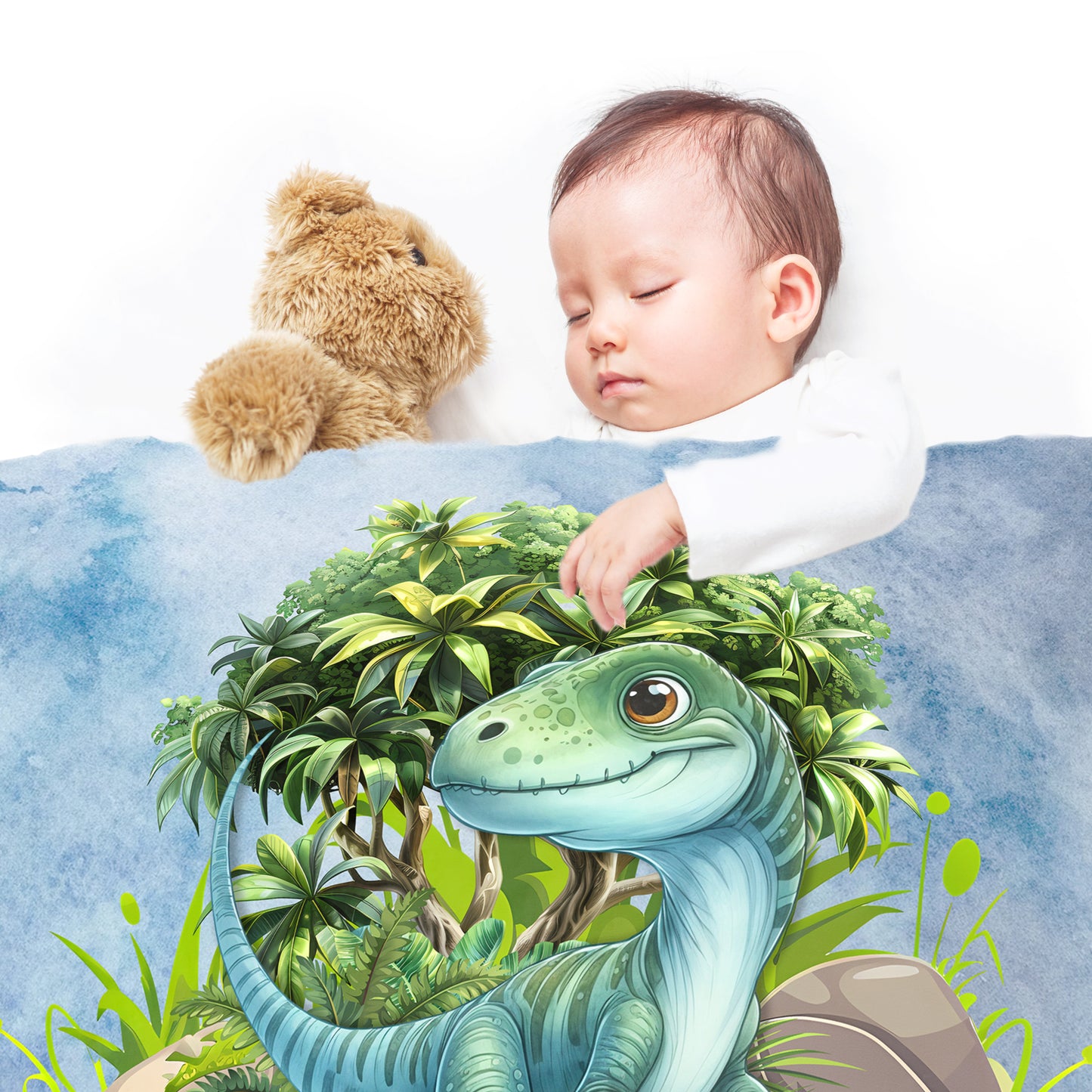 Cute Velociraptor Baby Fleece Blanket