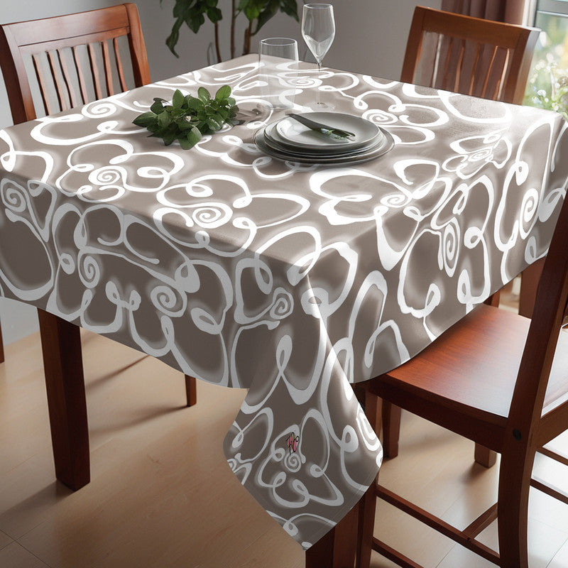 Daisies on Mocha Square Tablecloth By Fifo