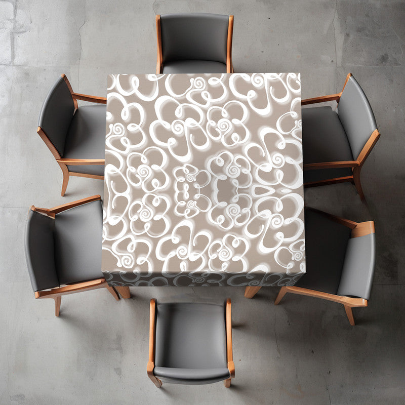 Daisies on Mocha Square Tablecloth By Fifo