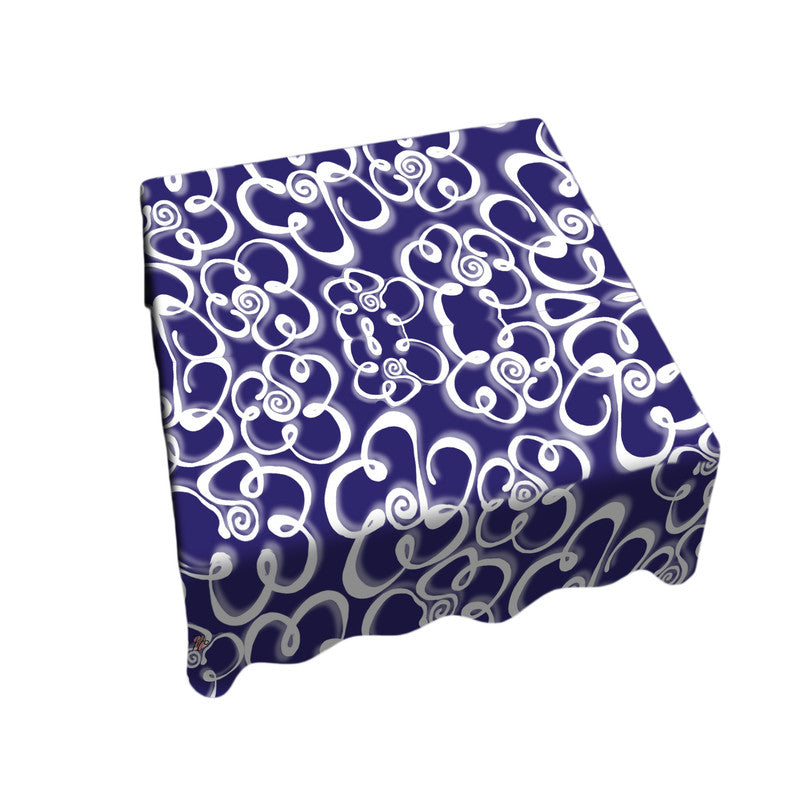 Daisies on Navy Square Tablecloth By Fifo