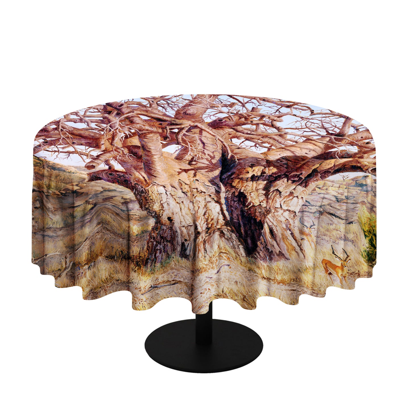 The Giant Baobab Round Tablecloth By Delene Lambert