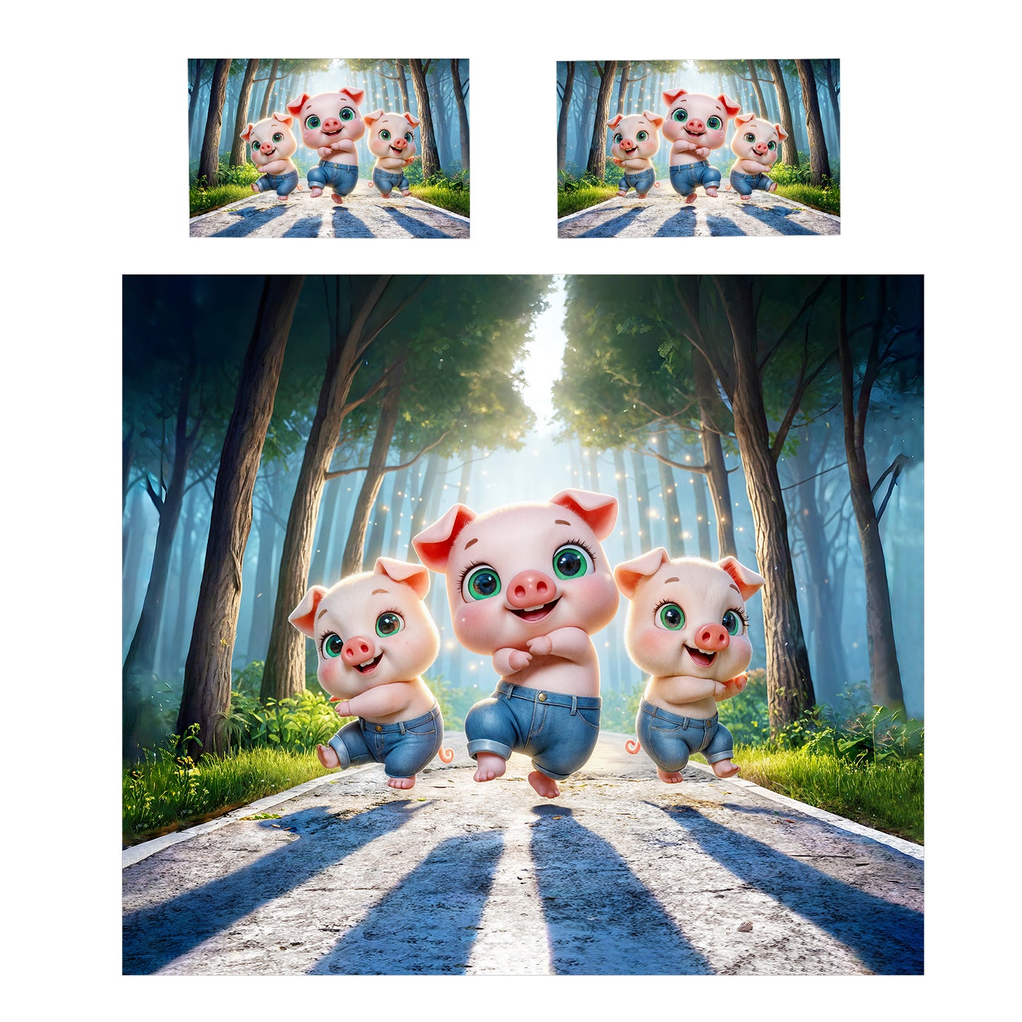 Dancing Piggys Kids Duvet Cover Set