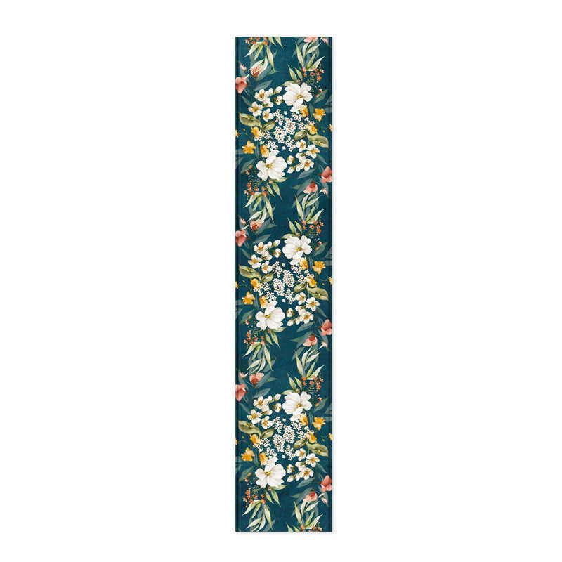 Dark Aqua Flowers Table Runner by Mark van Vuuren