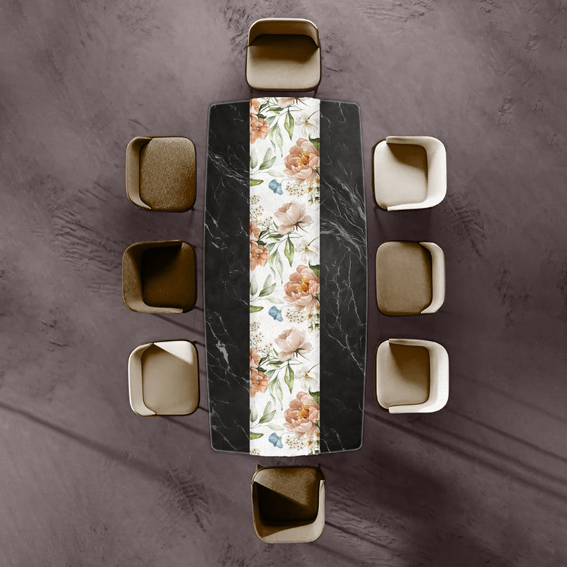 Dark Peach Tone Flowers Table Runner by Mark van Vuuren