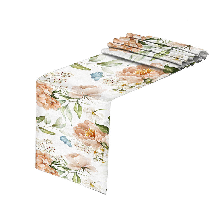 Dark Peach Tone Flowers Table Runner by Mark van Vuuren