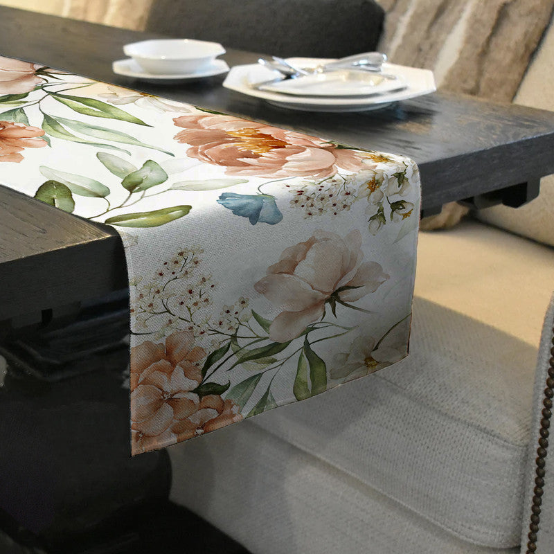 Dark Peach Tone Flowers Table Runner by Mark van Vuuren