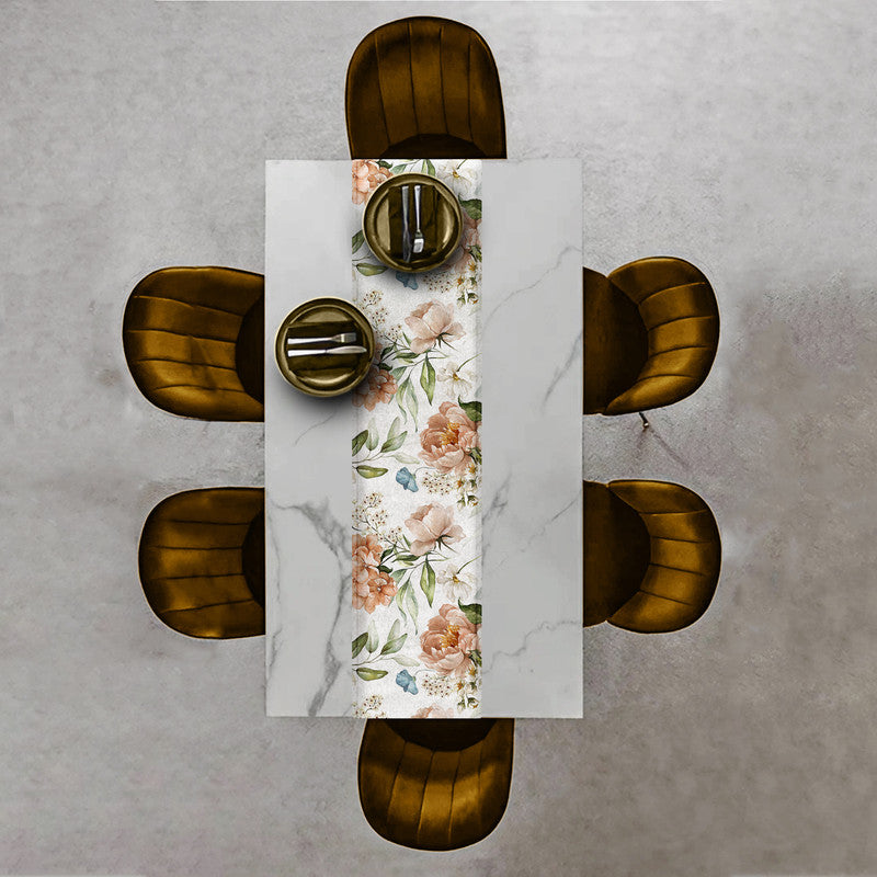 Dark Peach Tone Flowers Table Runner by Mark van Vuuren