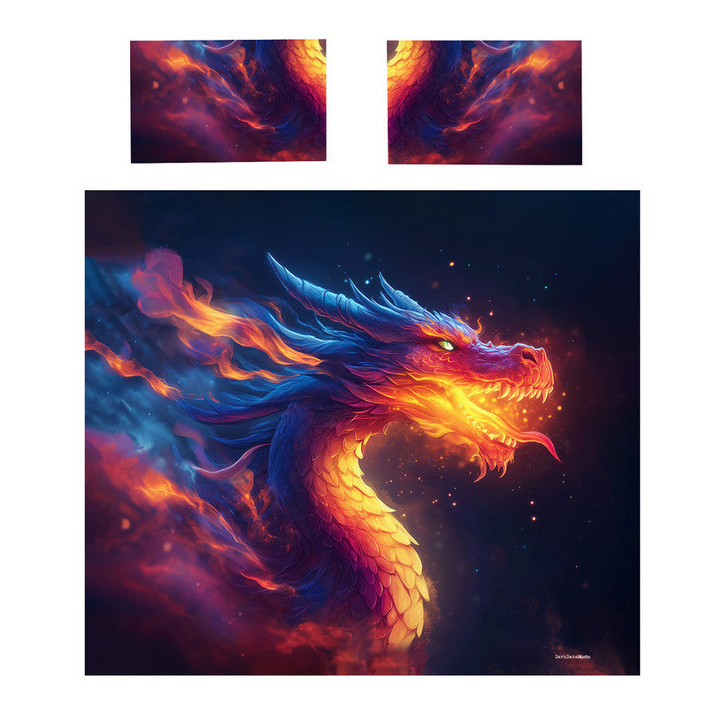 Dark Purple Dragon Duvet Cover Set by Wikus Schalkwyk