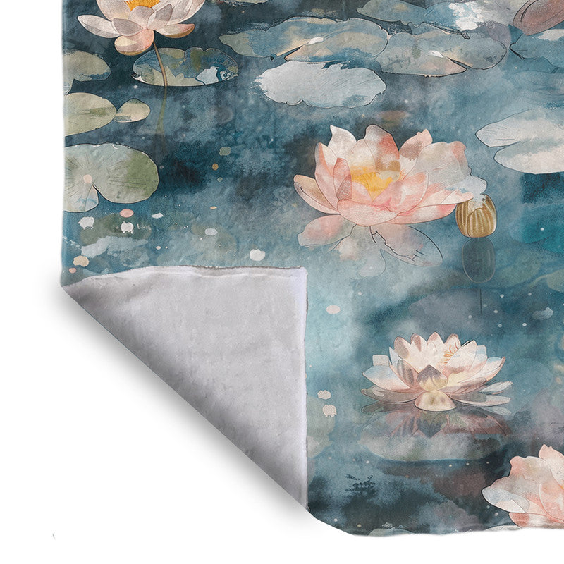 Dark Water Lilies Light Bed Throw