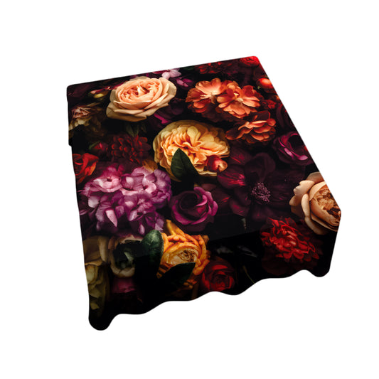 Dark Moody Flowers Square Tablecloth