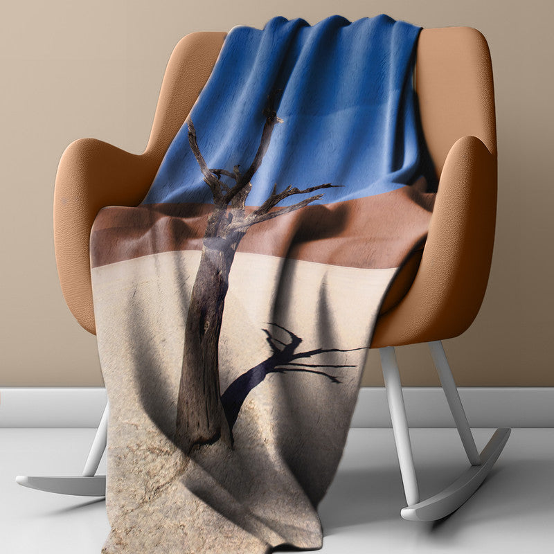 Sossusvlei Trees Desert Namibia Light Weight Fleece Blanket By Fanie Heymans