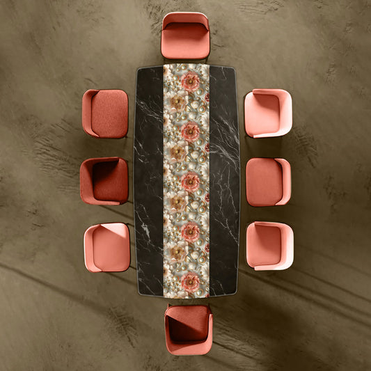 Deep Cream Peonies Table Runner